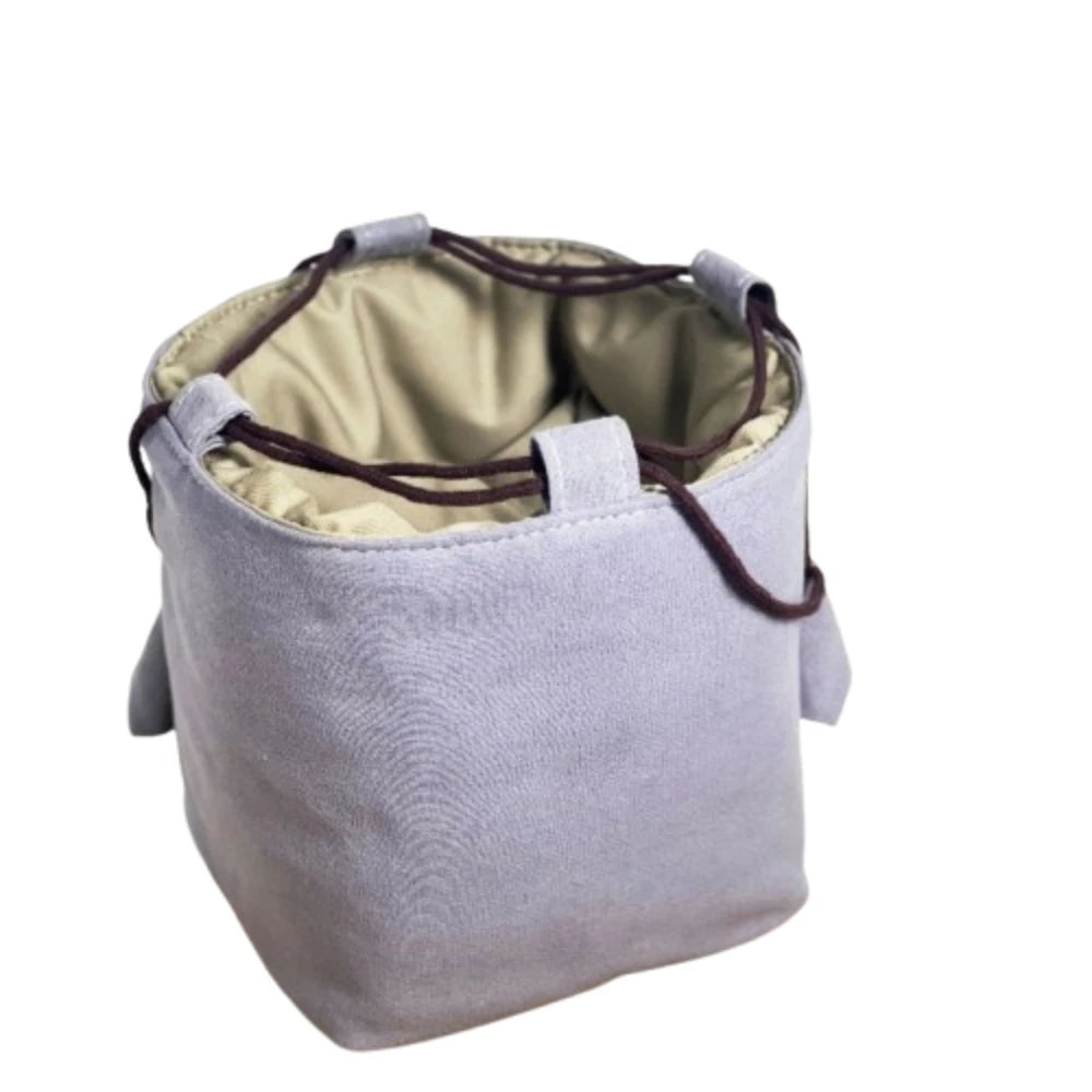 Chinese Style Tea Set Organizer Bag Embroidered Breakage-proof Teacup Drawstring Cloth Pouch Tea Ceremony Accessories