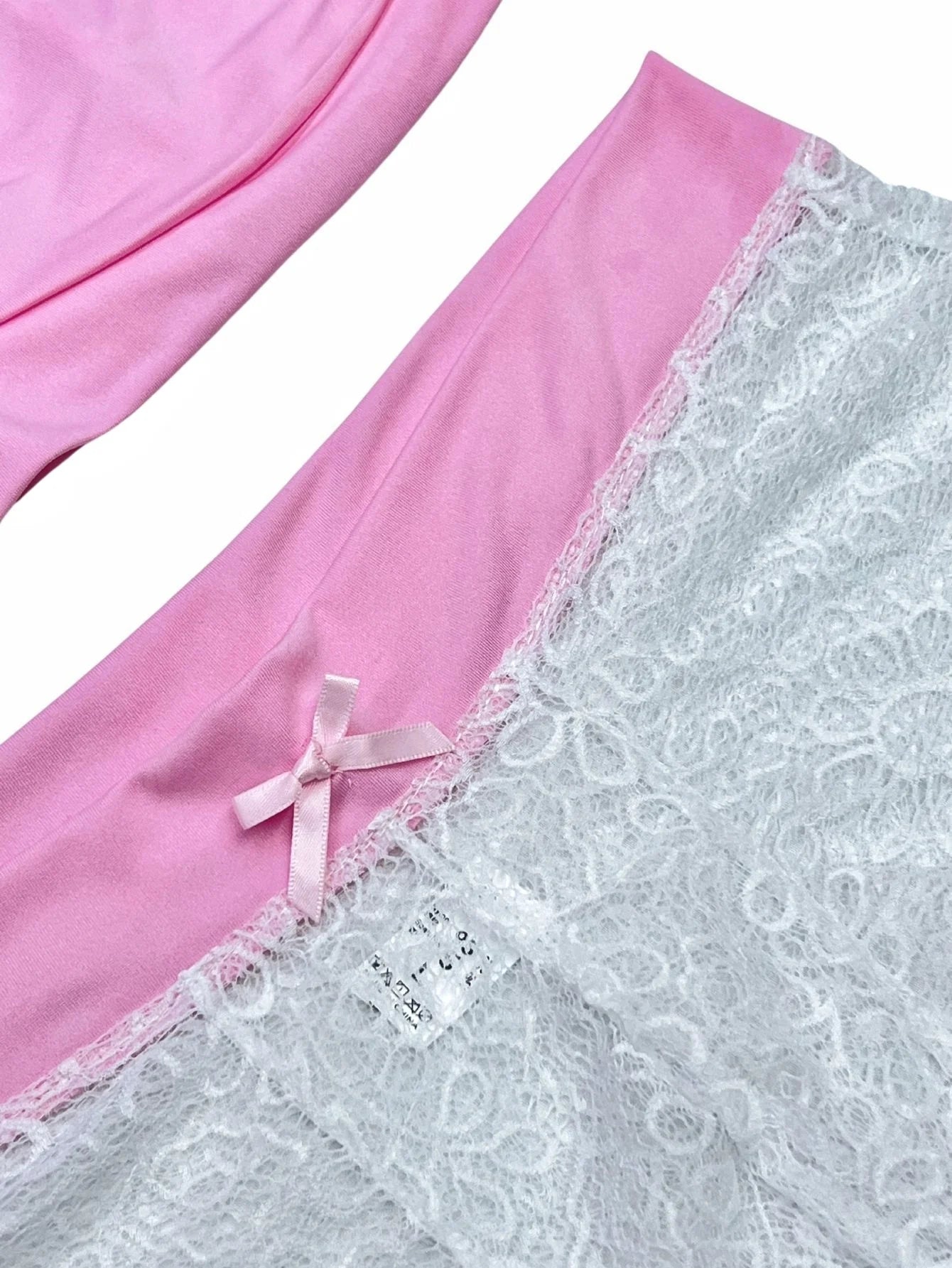 1 Set of 2 Pieces Men's Underwear: Sexy and Sexy Lace Underwear Set, Front Bow Bra&Lace Underwear,Transparent,Drag Queen
