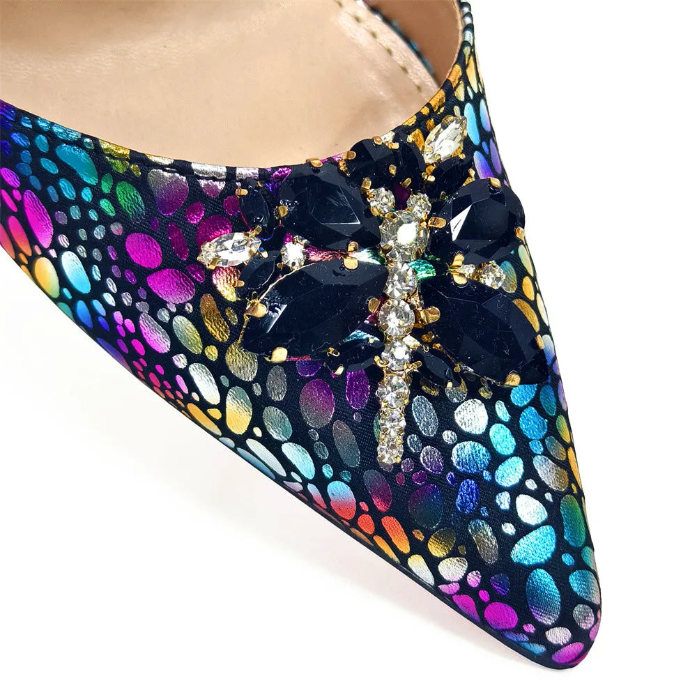 Italian Design African Ladies Party Shoes and Bag Nigerian Fashion Lace Mini Bags and High Heel Pointed Shoes