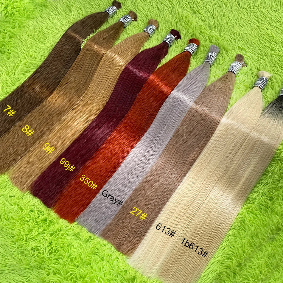 Human Hair Bulk No Weft Vietnamese Hair Virgin Remy Straight Hair Bulk 12-30inch 100g 100%  99j Real Natural Hair Extension Grey