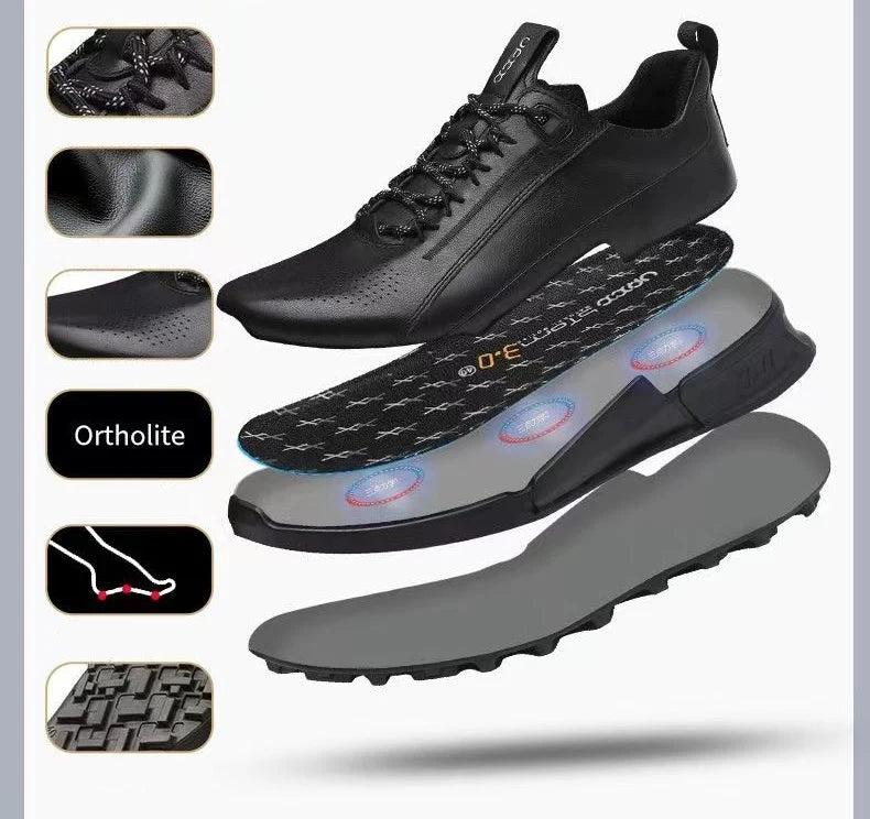 Leather Shoes Men Luxury Brands Designer Trekking Casual Sneaker Stylish Outdoor Athletic Walking Sports Business Young Menswear