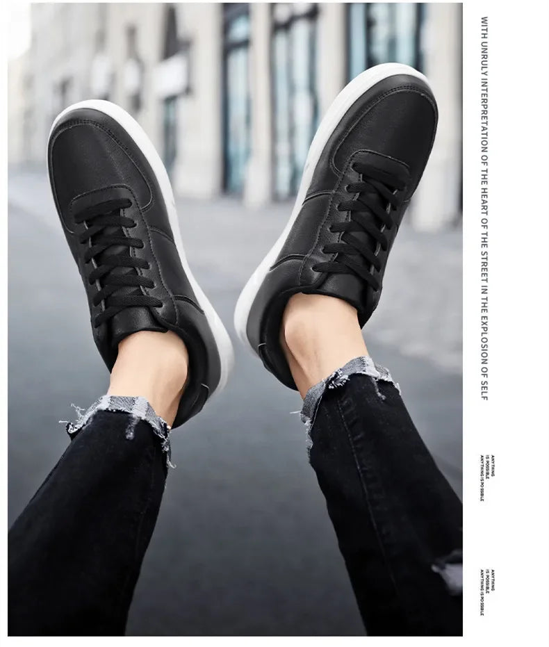 Size 50 Fashion Leather Men White Sneakers Classic Casual Shoes Outdoor Walking Shoes Couple Footwear Oversized 49 Board shoes