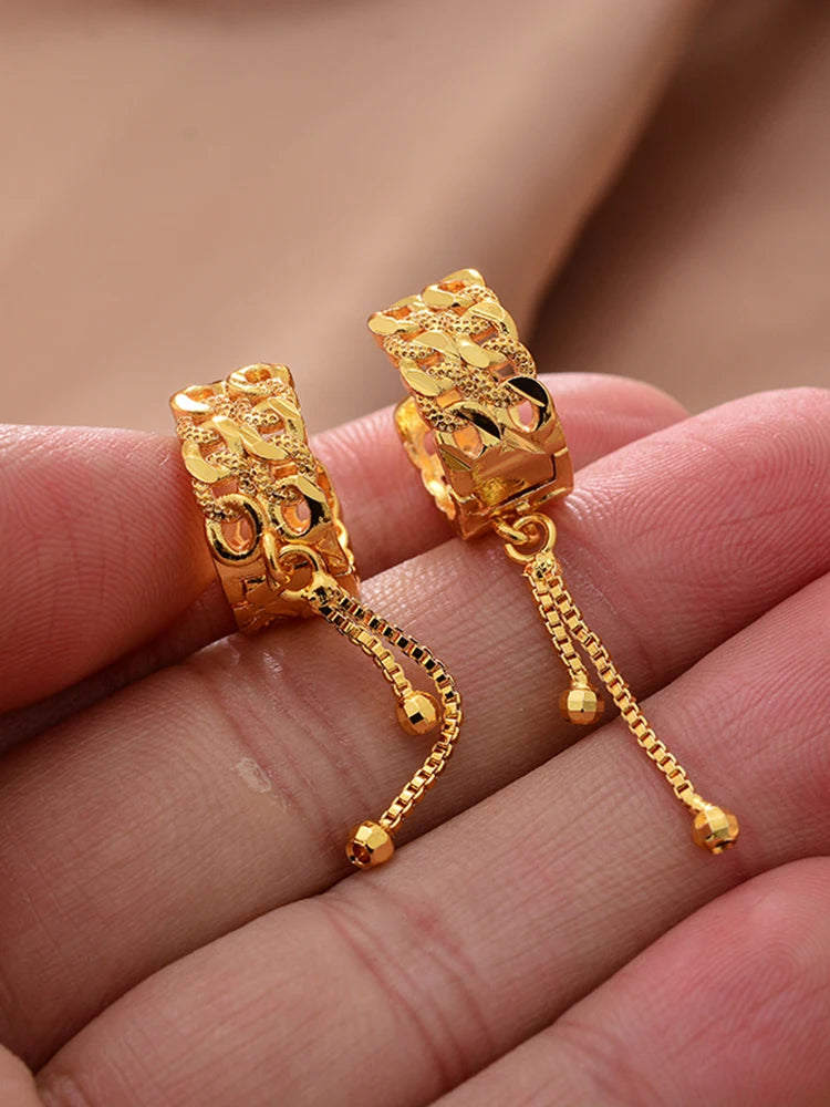 Ethiopian Gold Color Earrings For Woman African Fashion Wedding Bridal Party Wife Earrings Jewelry New