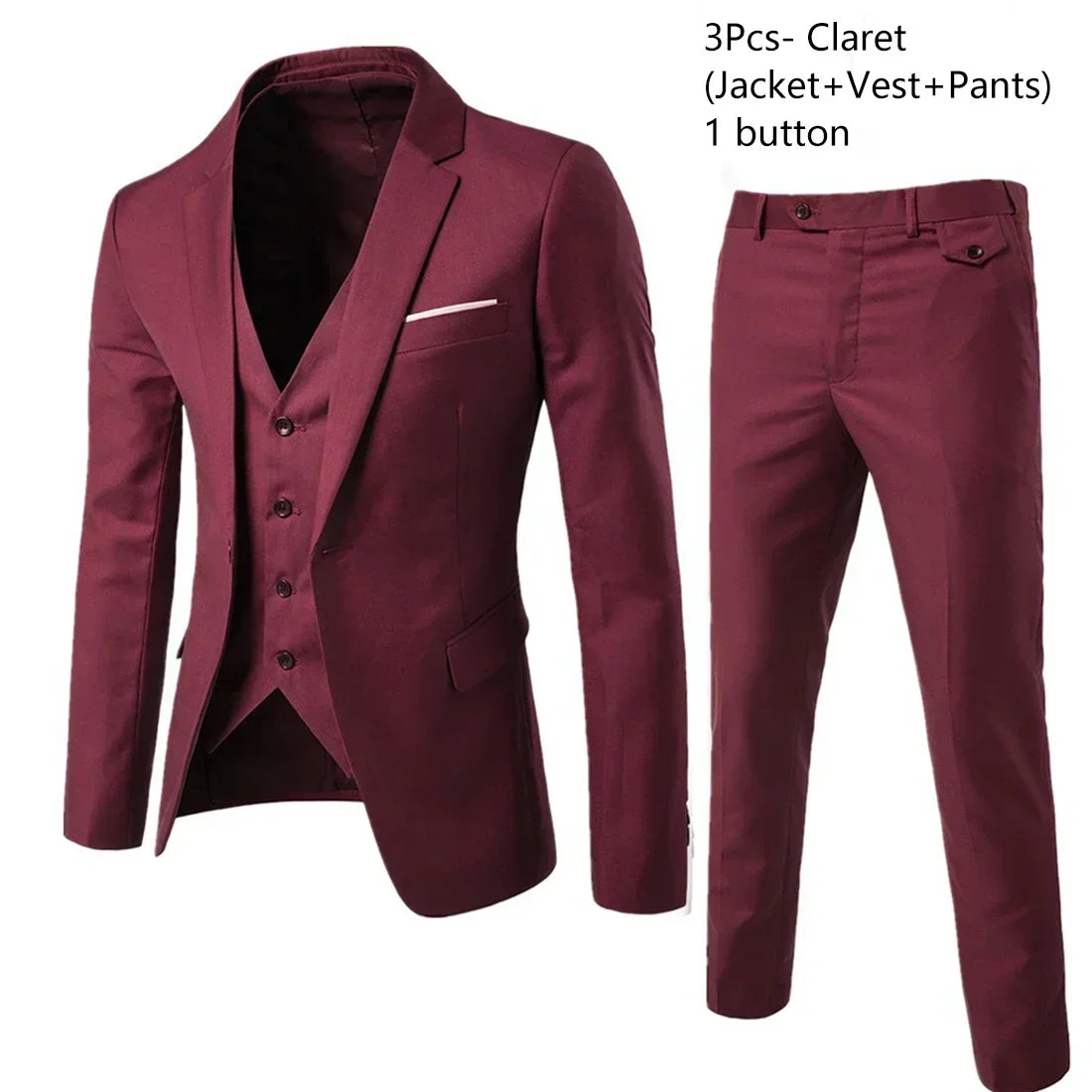 Elegant Suits For Men Wedding 3 Pieces 2 Set  Fashion Classic Full Jackets Vest Pants Blazers Outfit 2024 Formal Costume