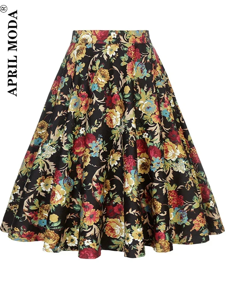 Casual 1950s Style Vintage Women's Party Summer Skirt 2024 New Harajuku Retro A Line Fashion Housewife Rockabilly Street Skirts