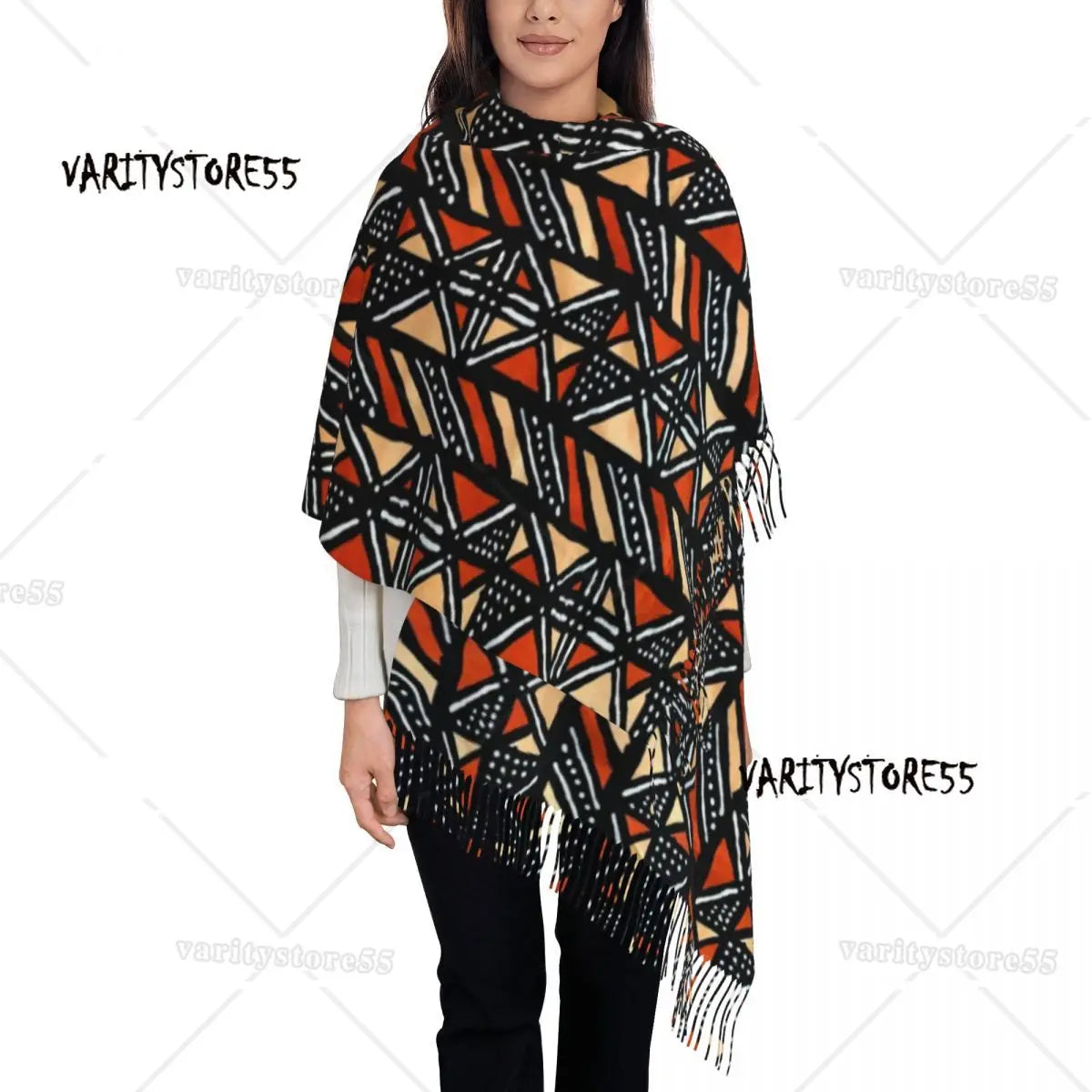 Custom Printed African Bogolan Scarf Men Women Winter Fall Warm Scarves Africa Ethnic Tribal Art Shawl Wrap