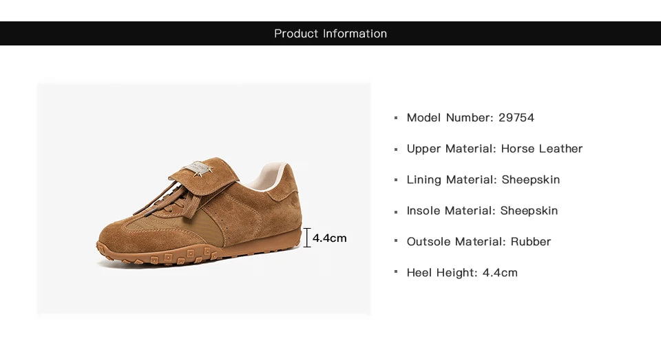 BEAUTODAY Fashion Trainers Women Cow Suede Sneakers Metal Buckle Leather Flats Lace Up Female Casual Shoes Handmade 29897