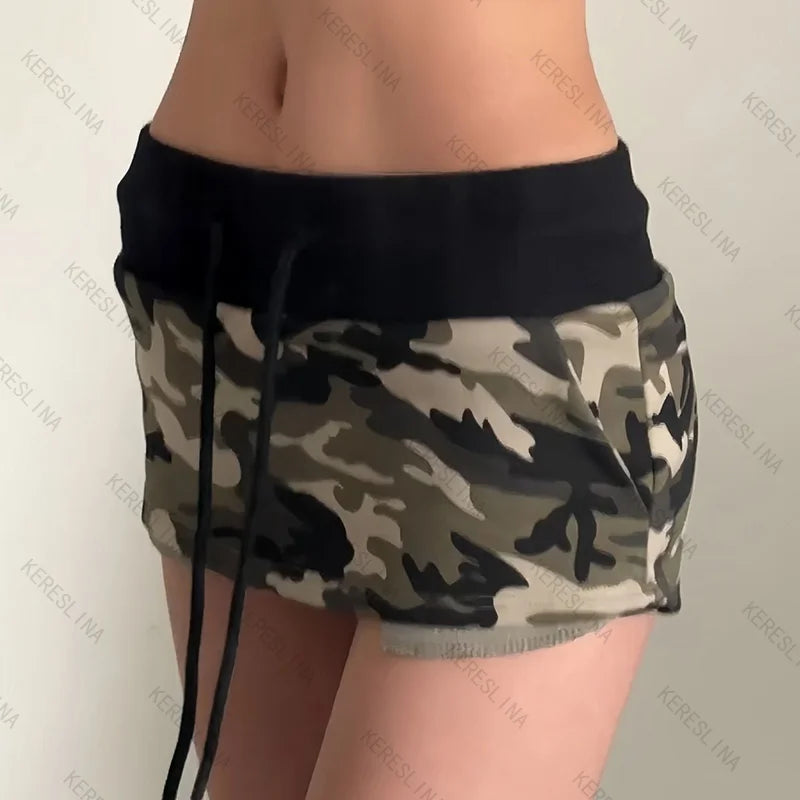 American Gothic Retro Street Style Slim Fit Camouflage Mini Skirt Summer Sexy Spicy Girls Aesthetic Female Versatile Mini Skirt