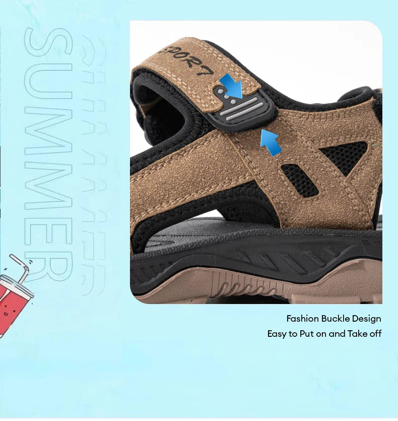 Men's Summer Beach Sandals Holiday Breathable Water Shoes Male Retro Comfortable Quick Drying Casual Sandals