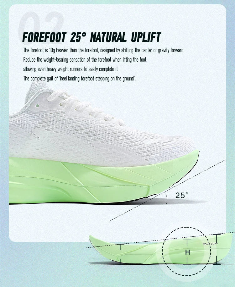 IRUNSVAN Surface 2000 Carbon Board Running Shoes Lightweight Shock-Absorbing Breathable Unisex Sports Shoes 130