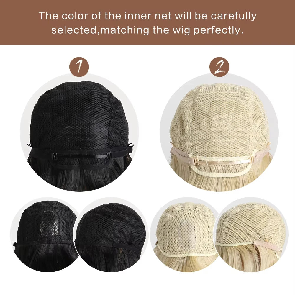 New light pink synthetic wig for long straight hair for party, Halloween cosplay, daily use, high-temperature hair accessory
