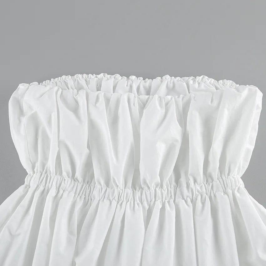 SuperAen European and American Style Fashion Design Sexy Top Unique Design Summer 2026 New White Folds Slimming Tops