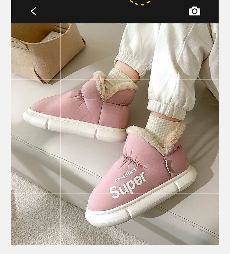 Winter Plush Men Cotton Shoes Warm Plush Men House Slippers Outdoor Soft Non Slip Women's Shoes Casual Furry Men Shoes