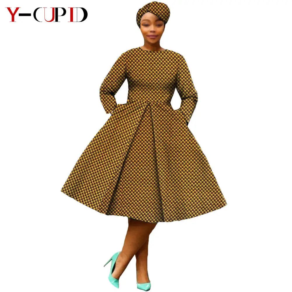 African Print Dresses for Women with Headwrap Matching Couple Outfits Dashiki Men Long Sleeve Pathwork Top and Pant Sets Y23C004