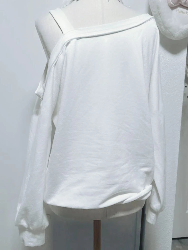 2000s Punk Style American Vintage Sexy Loose Long Sleeve Autumn T Shirts Y2k Casual Harajuku Subculture Skulls Print Tees Chic