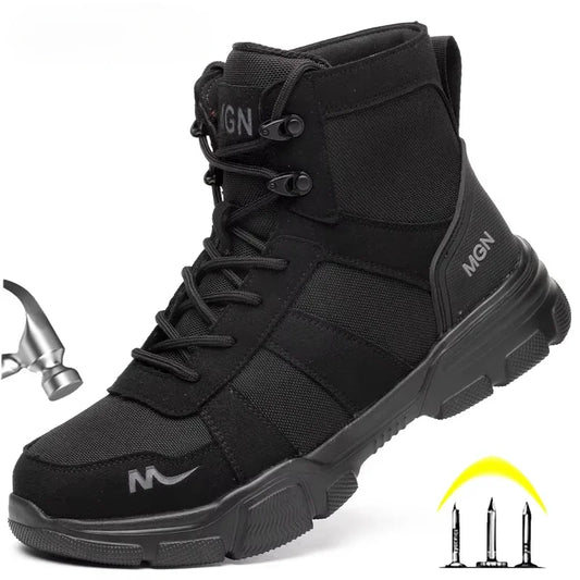 Men's Boots Indestructible Safety Shoes Comfortable Steel Toe Shoes Anti-smash Puncture-Proof Sneakers Non Slip Mens Work Boots