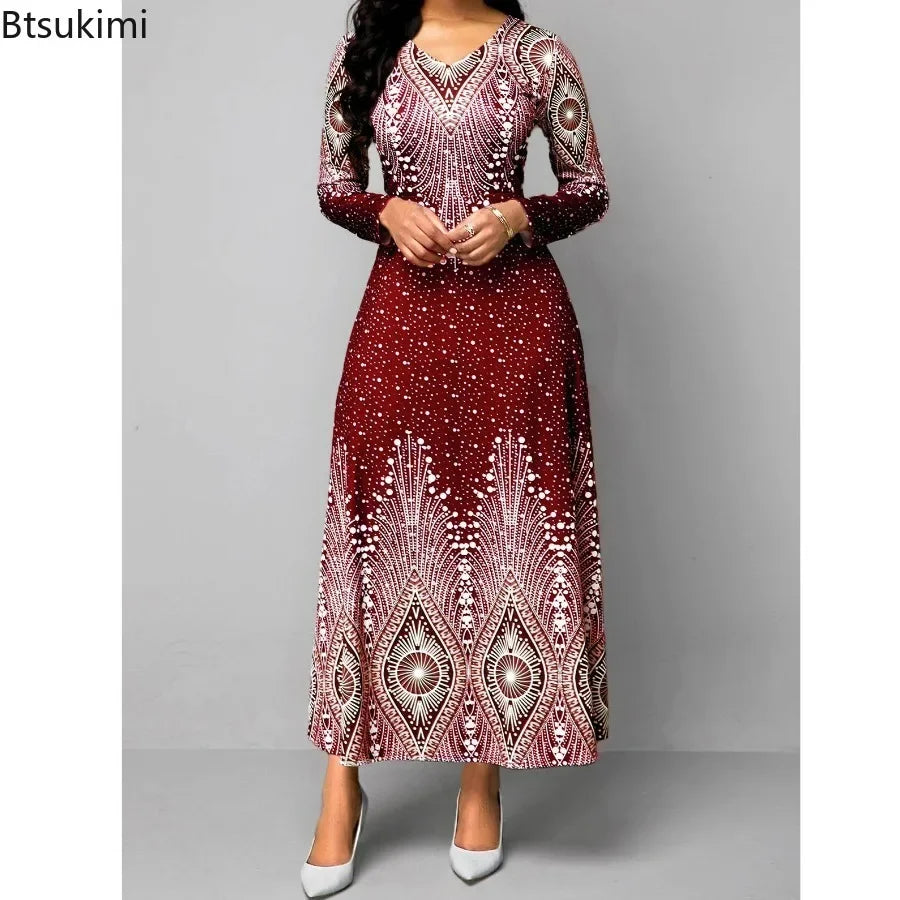 New 2026 Women's South African Long Dress For Women Dashiki Fashion Summer Print Dress Ankara Party Dress Festa African Clothing