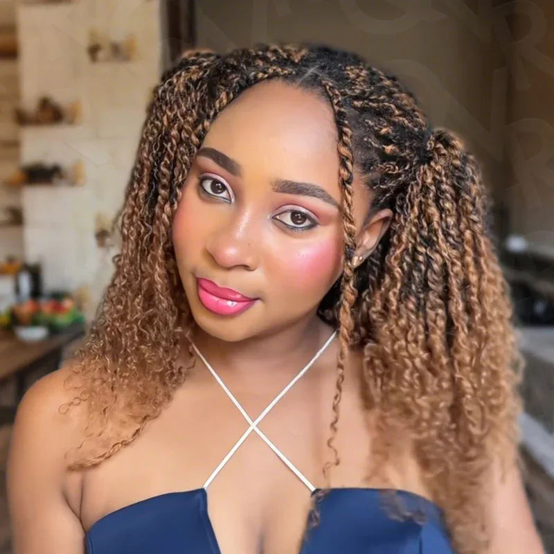 QVR Afro Kinky Bulk Hair No Attachment QVR Afro Curly Bulk Human Hair Rebecca Virgin Remy Dreadlock 50G/Pack Highlight Braids