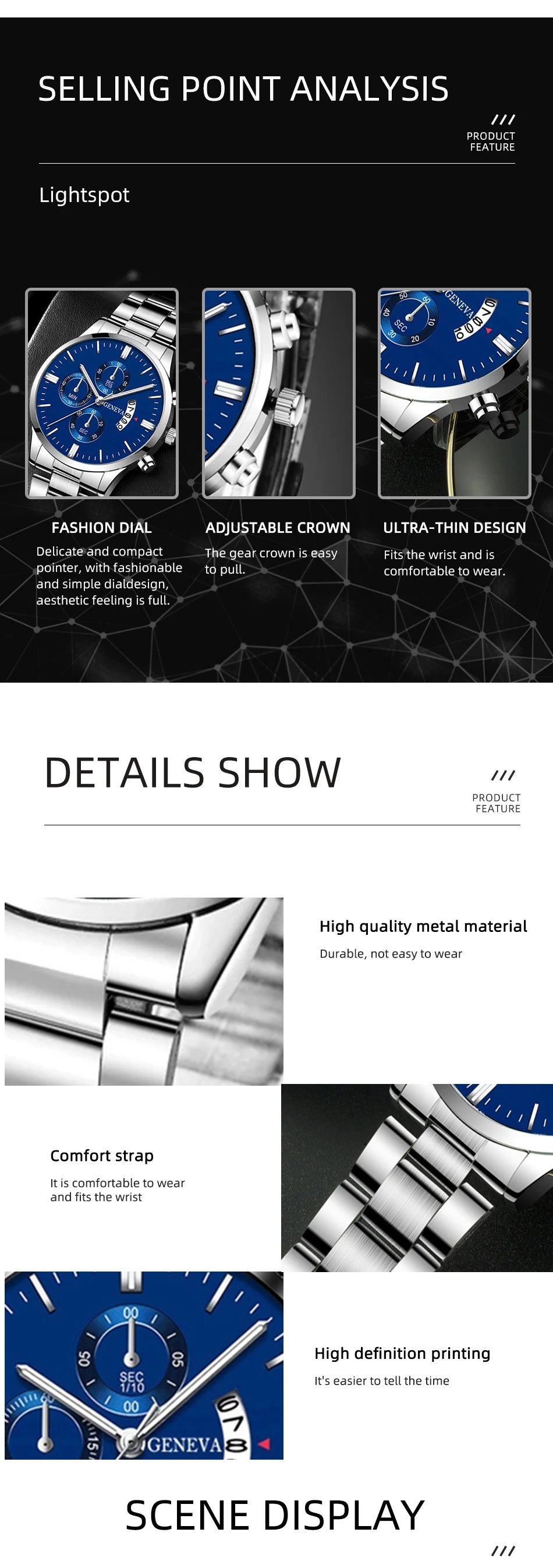 2023 Luxury Fashion Mens Watches Silver Stainless Steel Quartz Wrist Watch Men Business Watch Male Calendar Clock Reloj Hombre