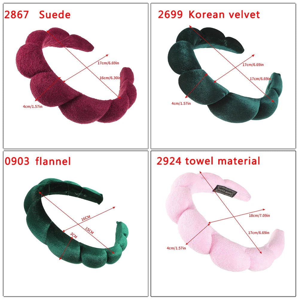 Fashion Padded Headbands for Women Wide Bezel Hairbands Thick Velvet Hair Hoop Girls Sponge Non-slip Hairband Hair Accessories BAZAARHUBO