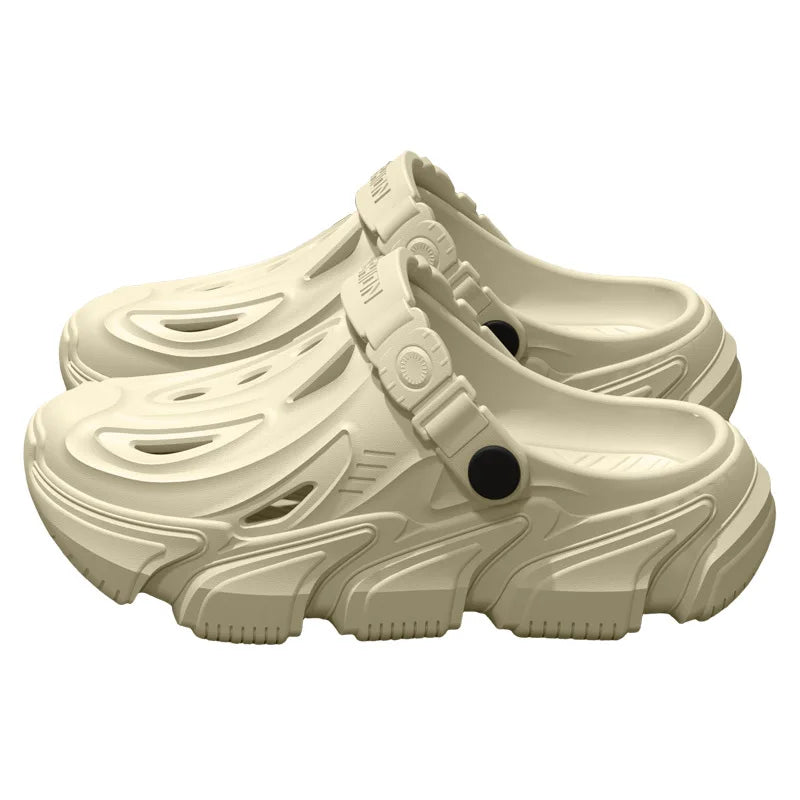 Thick soled perforated shoes for men, 2026 new model for home use, anti slip, wear-resistant, breathable and not tiring