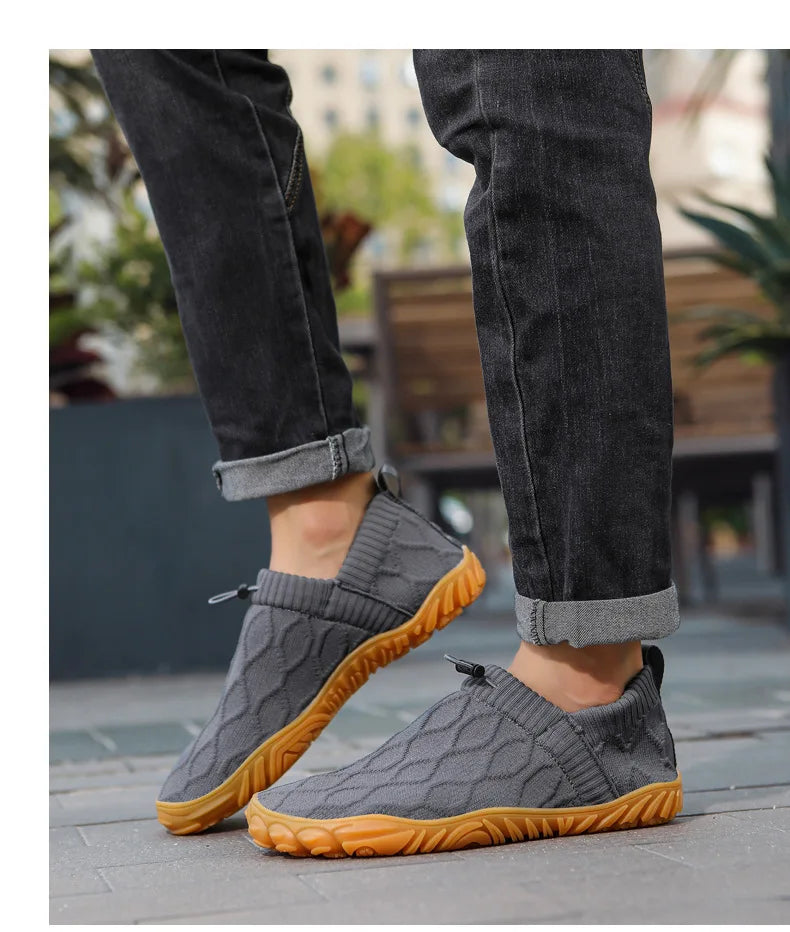 Minimalist Men's Barefoot Shoes Anti Slip Breathable Knitting Walking Shoes for Men Wear-resistant Lightweight Running Sneakers
