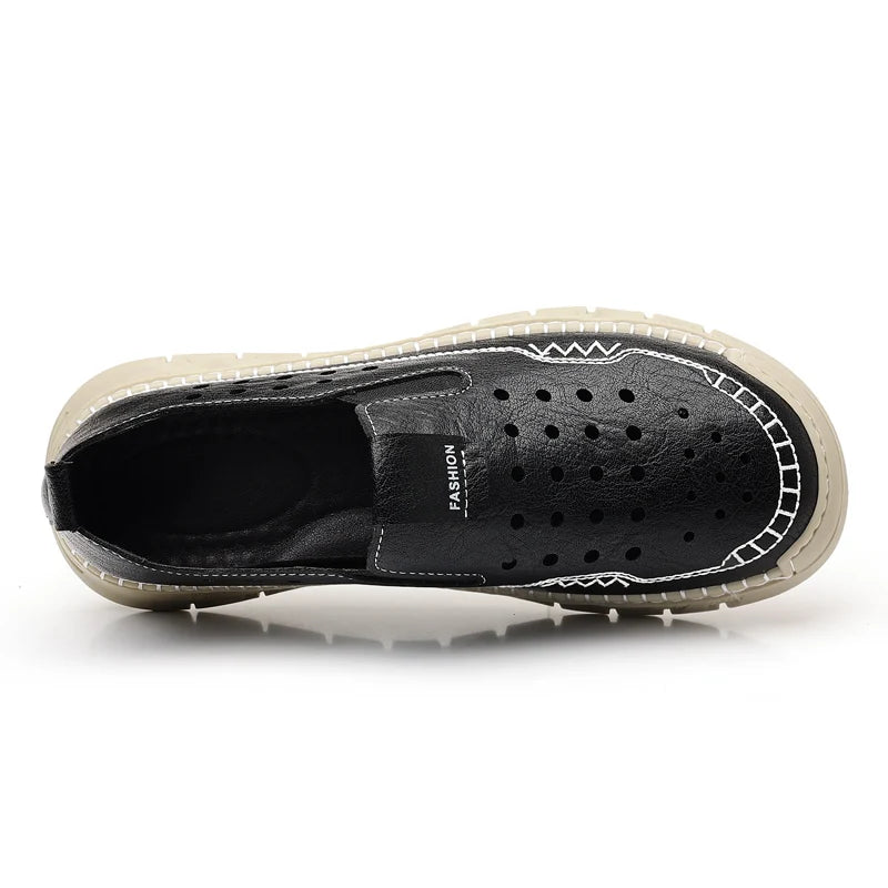 Men's Loafers High-quality Handmade Soles Breathable Lightweight Park Walking Shoes Commuting Men's Driving Leather Shoes