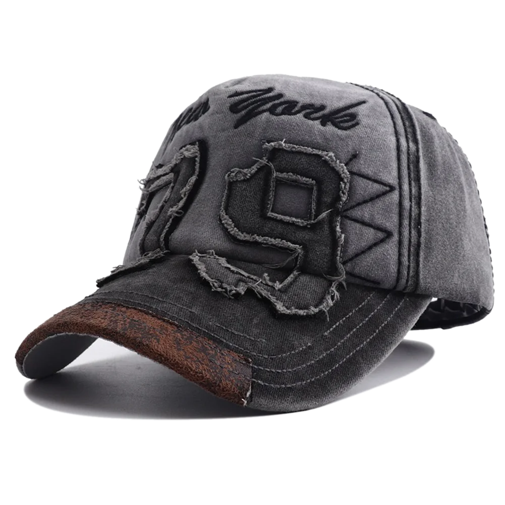New Unisex Washed Cotton Baseball Cap Men Women Letter Embroidery Vintage Cap Adjustable Casual Outdoor Streetwear Sports Hats BAZAARHUBO