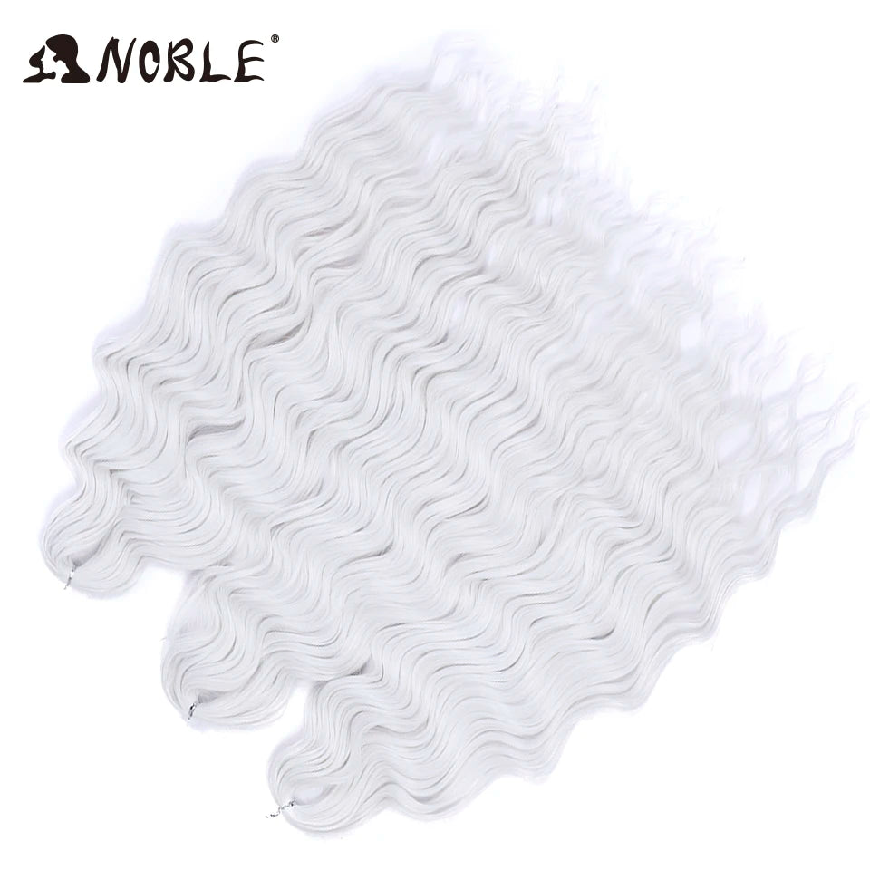 Noble 24 Inch Synthetic Hair Water Wave Braiding Hair Extensions Ombre Rainbow color Deep Wave Curl Twist Crochet Hair Extension