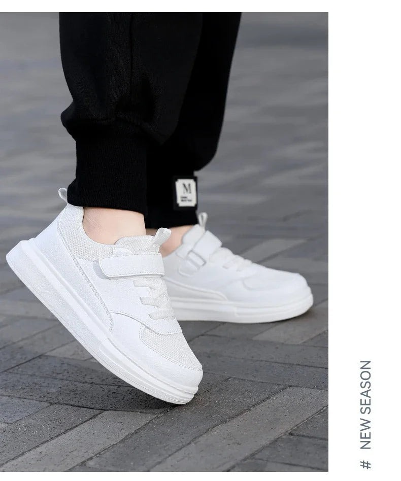 Children's Sneakers Kids Fashion Design White Non-slip Casual Shoes for Boys Girls Hook Breathable Sneakers Toddler Outdoor Shoe