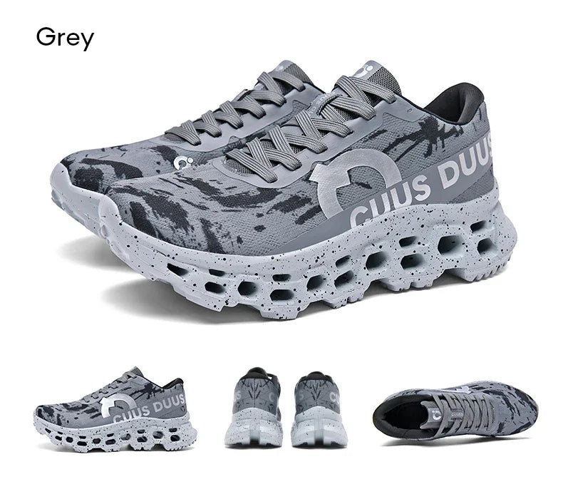 Running Shoes for Men Women Hollow Perforated Cushion Shock Absorbing Outdoor Hiking Sneakers Casual Chunky Walking Trainers