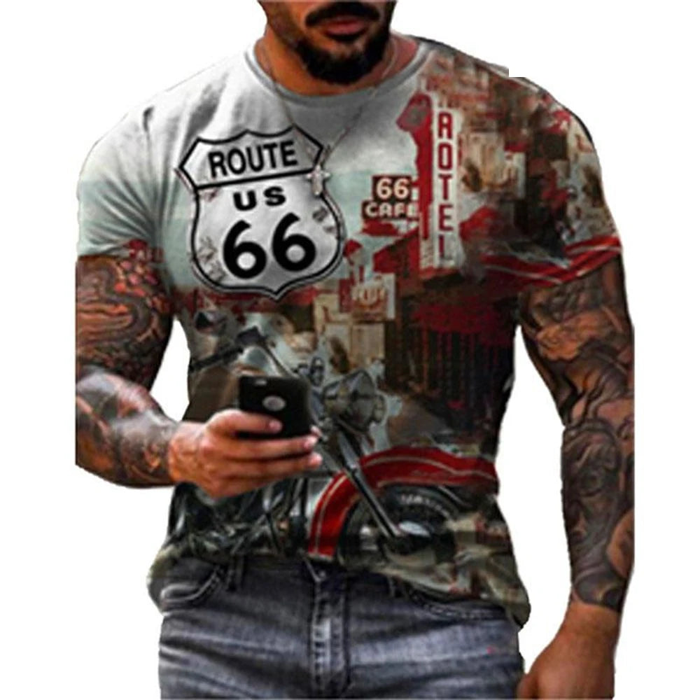Summer Fashion Men's 66 Way 3D Printed Personalized Art Leisure Comfortable Daily T-shirt