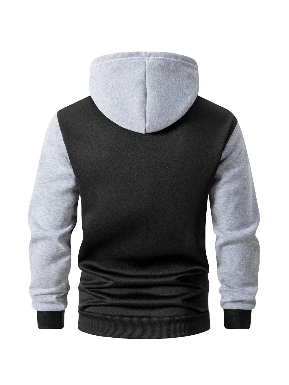 Autumn Winter Men's Color Blocking Hoodies Zipper Closure Long Sleeve Jacket Male Loose Casual Sports Multi Pockets Sweatshirt