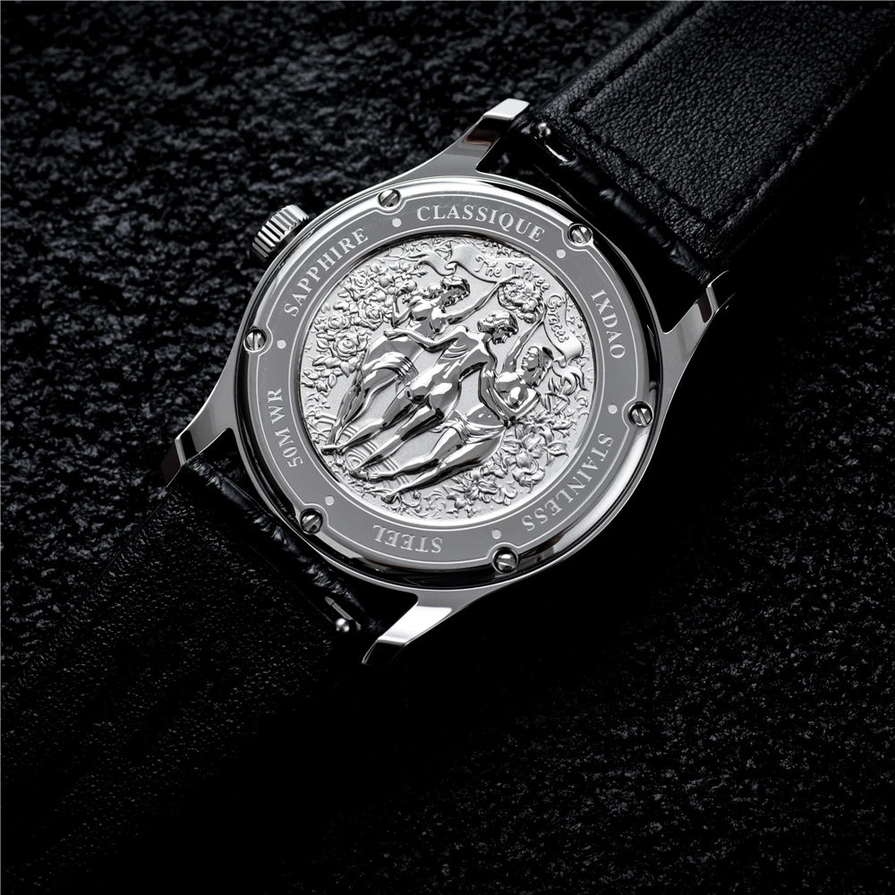 New IX&DAO IPOSE Men's Formal Quartz Watches Sapphire Stainless Steel 5Bar Retro Luxury Men's Watches relogios masculino