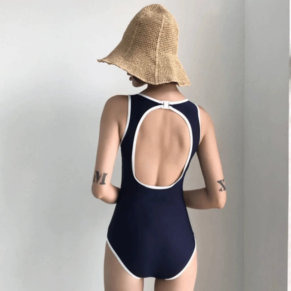 Bathing Suit Quick Drying Women Swimsuit Sexy Sleeveless Women Bodysuit Tight Beach Swimwear School