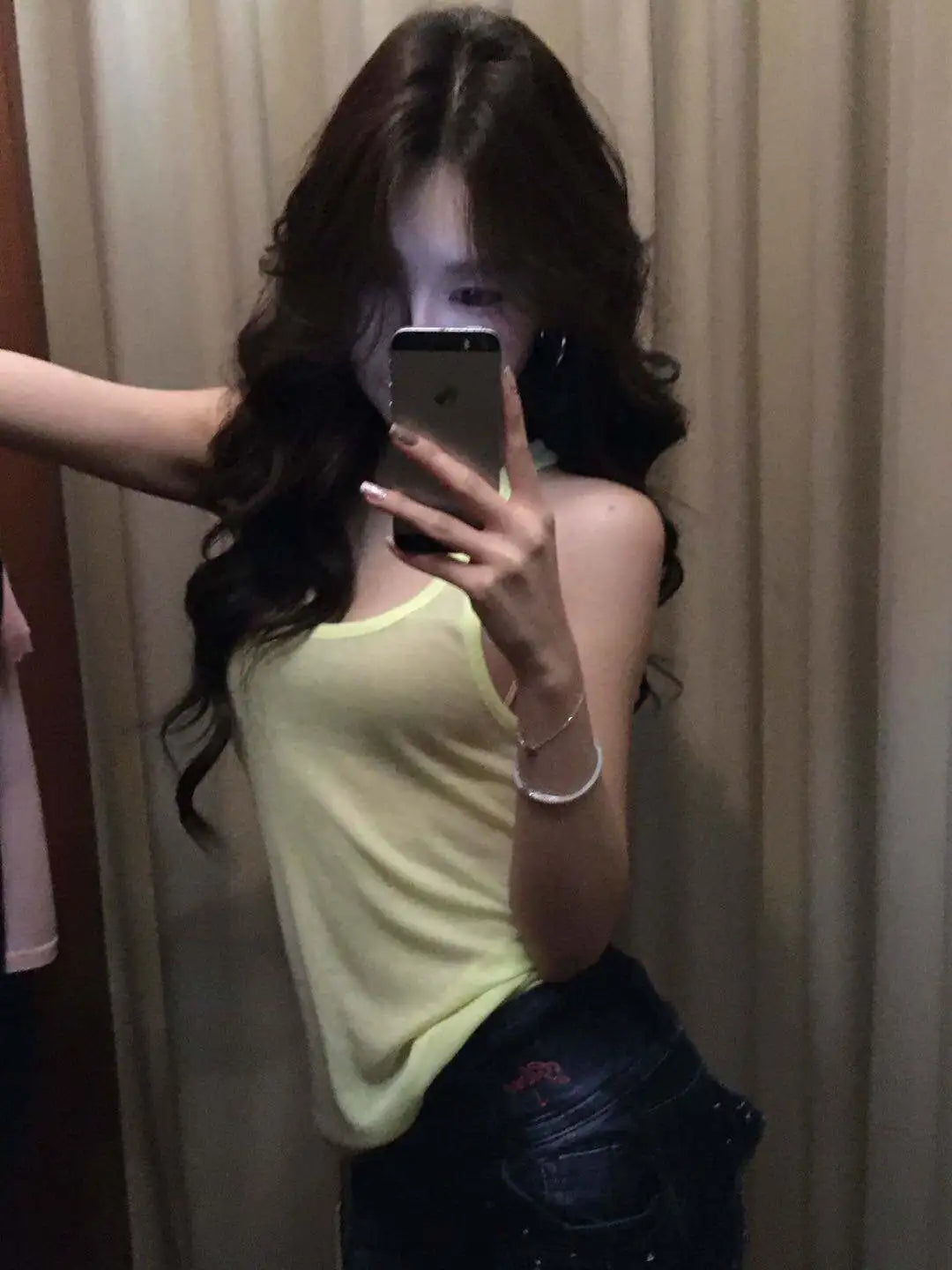 American Style Sexy See-through Slim Camisole Women 2026 Summer New Streetwear Backless Bow Patchwork Casual Tops