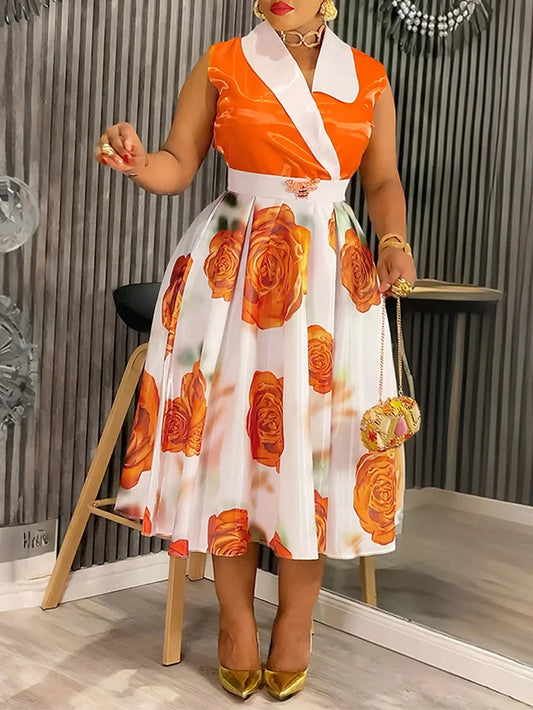 African Dashiki Print Dresses For Women Plus Size Maxi Robes Elegant Office Ladies Dress Party Birthday Evening Gown Clothing