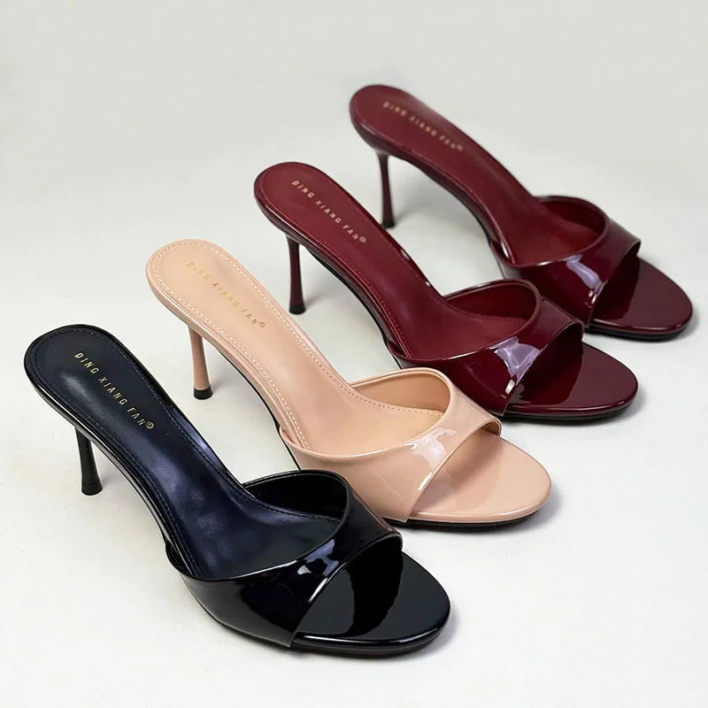 Luxury Footwear Slip On Women Stiletto Heels Shoes New Fashion Round Toe Ladies High Heels Pumps Shoes Female Slides