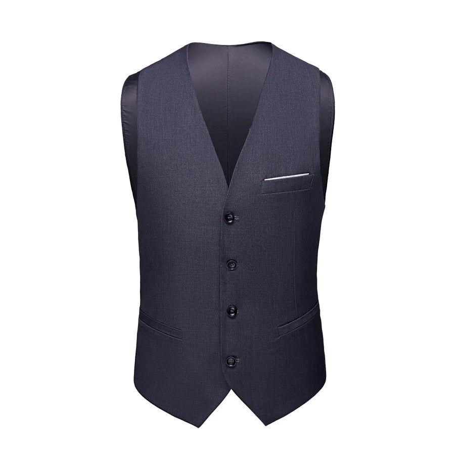 M-6XL Luxurious Fashion High-end Solid Color Men's Official Business Casual Suit Vest Groom Wedding Dress Party Male Waist Coat