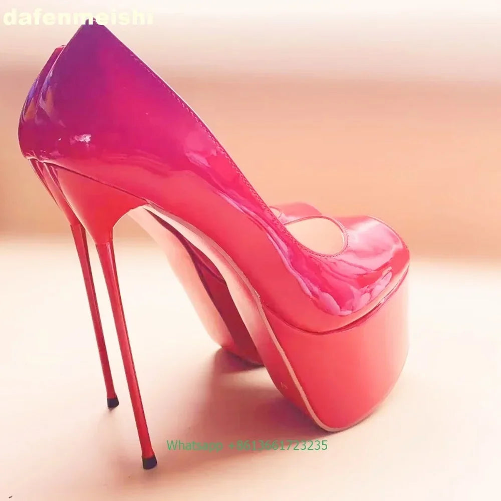 Leopard Print/solid Color Platform Round Toe Fashion Sexy High Heels Super Thin High Heel Women Pumps Shallow Slip Women Shoes