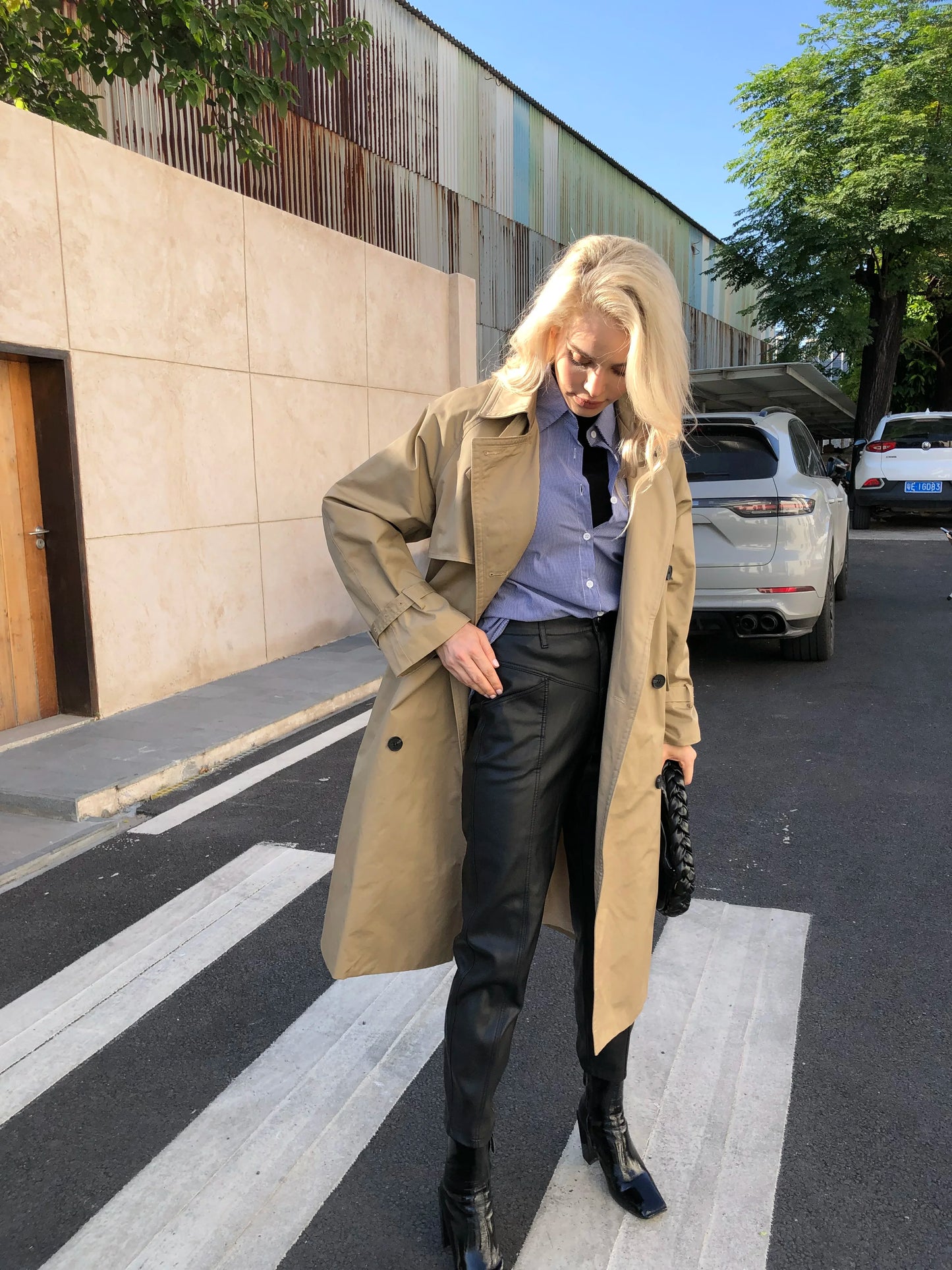 UK Brand new Fashion 2024 Fall /Autumn Casual Double breasted Simple Classic Long Trench coat with belt Chic Female windbreaker
