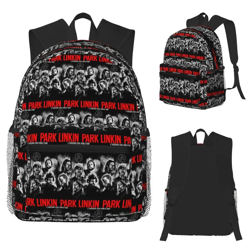 L-Linkin-S P-Park-S Band Student Backpack School Bag Hiking Travel Daypack for Boys Girls Fashion Bookbag Shoulder Bags