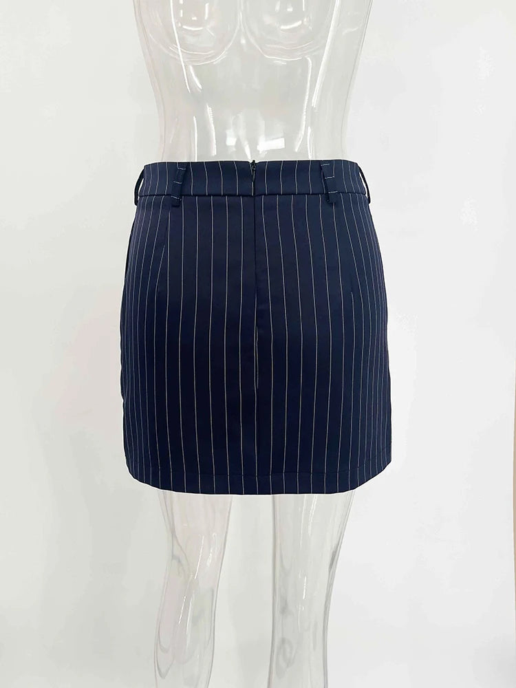 Taruxy Striped Print Vneck Ribbon Suit Coat For Women Long Sleeve Office Blazer