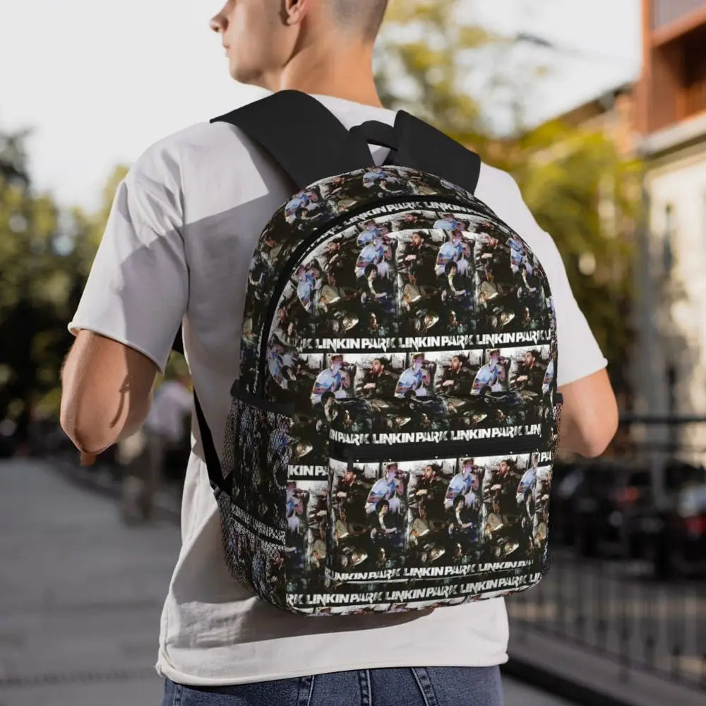 L-Linkin-S P-Park-S Band Student Backpack School Bag Hiking Travel Daypack for Boys Girls Fashion Bookbag Shoulder Bags