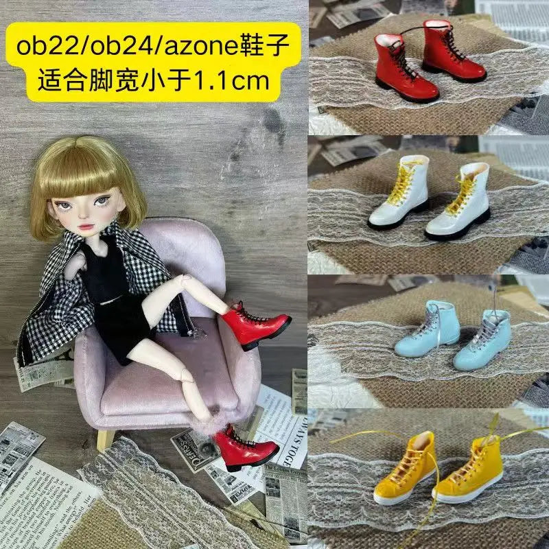 3.6*1.1cm Ob22/Ob24 Doll' Sleather Shoes for 1/6 Blythe Licca Dress Up Accessories Leather Shoes