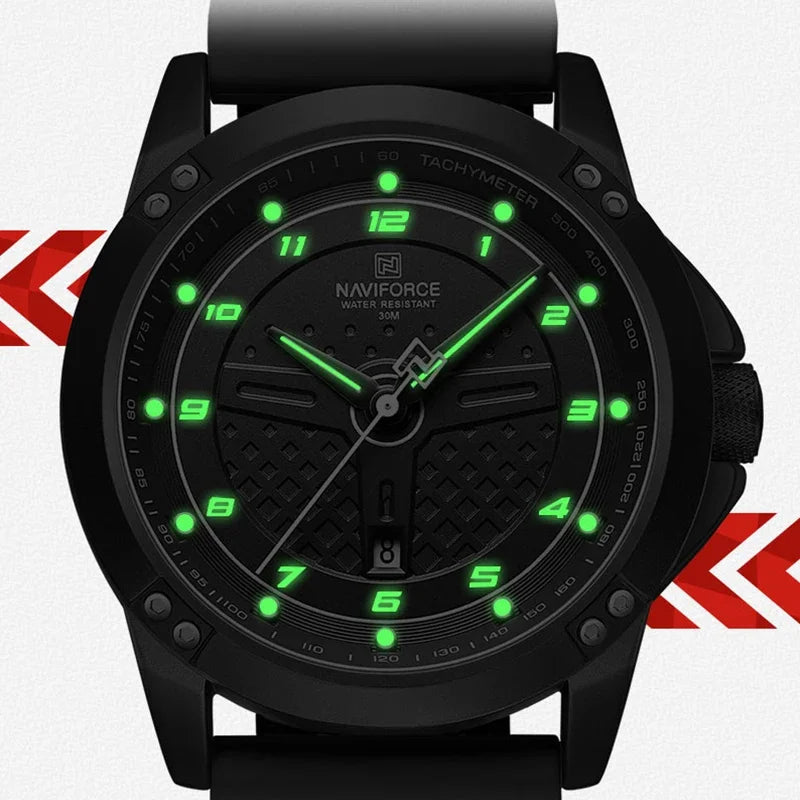 NAVIFORCE Trend Quartz Wristwatch Fashion Waterproof Men's Watches Sport Silicone Strap Male Luminous Clock Relogio Masculino