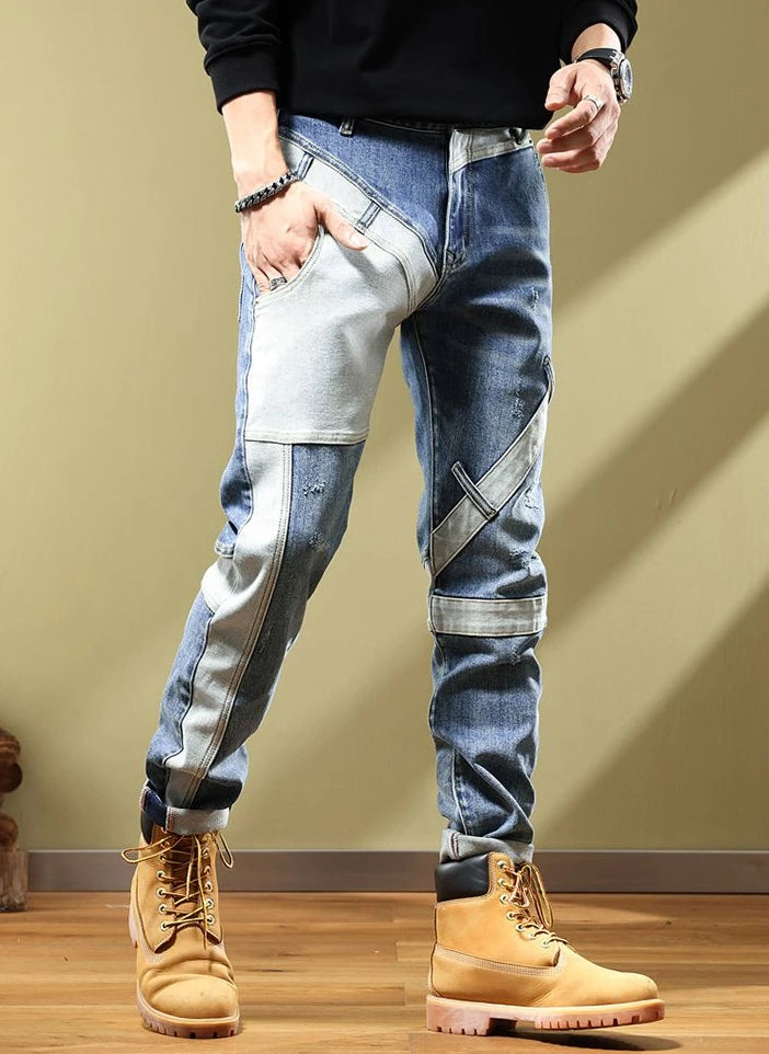 Jeans for Men Tapered Harem Mens Cowboy Pants Stylish Trousers Slim Fit Boot Cut Luxury Casual Loose Stretch Harajuku Elastic Xs