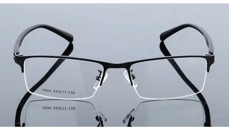 VCKA Half Frame Men Business Myopia Prescription Glasses Alloy Photochromic Anti Blue Ray Shortsighted Eyewear -0.5 TO -10 BAZAARHUBO