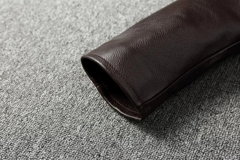 Black Brown Casual Mens Jackets Real Cowhide Genuine Leather Jacket Men Coats Autumn Chamarras De Cuero Para Hombre