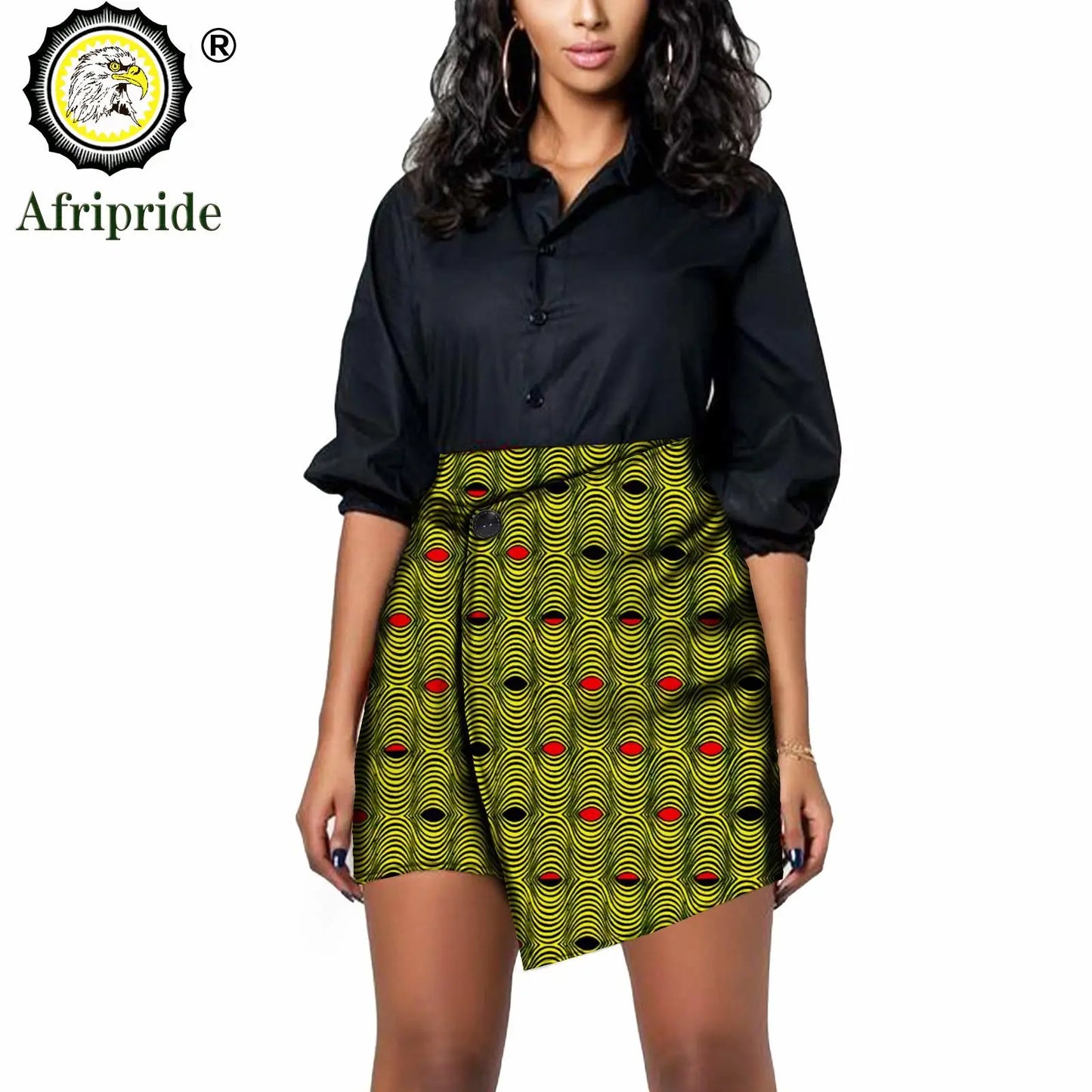 African Print Short Mini Skirts Women Summer Ruffle High Waist Skirt Ladies Streetwear Slim Bottoms African Clothes S2127006
